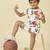 lycra woven half sleeves placement printed t-shirt and short set - white