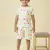 lycra woven half sleeves placement printed t-shirt and short set - white