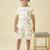 lycra woven half sleeves placement printed t-shirt and track set - white