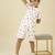 lycra woven half sleeves placement printed t-shirt and short set - white
