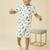 lycra woven half sleeves placement printed t-shirt and short set - white
