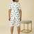 lycra woven half sleeves placement printed t-shirt and short set - white