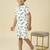 lycra woven half sleeves placement printed t-shirt and short set - white