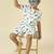 lycra woven half sleeves placement printed t-shirt and short set - white