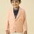 full sleeves blazer set with graphic printed t-shirt - peach