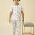lycra woven full sleeves placement printed t-shirt and track set - beige