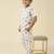 lycra woven full sleeves placement printed t-shirt and track set - beige