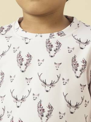 lycra woven full sleeves placement printed t-shirt and track set - beige 4