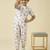 lycra woven full sleeves placement printed t-shirt and track set - beige