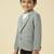 lycra full sleeves blazer set with graphic printed t-shirt - grey