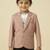 lycra full sleeves blazer set with graphic printed t-shirt - rose