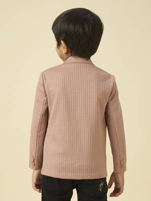 lycra full sleeves blazer set with graphic printed t-shirt - rose 2