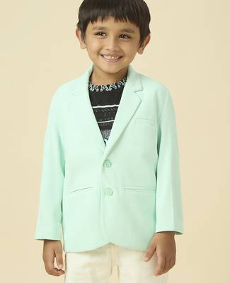 full sleeves blazer set with graphic printed t-shirt - neon green 1