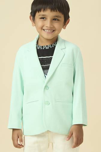 full sleeves blazer set with graphic printed t-shirt - neon green