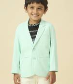 full sleeves blazer set with graphic printed t-shirt - neon green