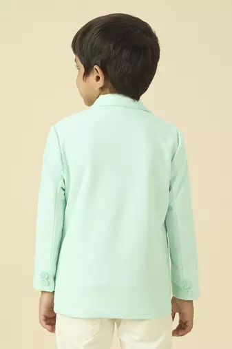 full sleeves blazer set with graphic printed t-shirt - neon green