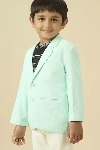 full sleeves blazer set with graphic printed t-shirt - neon green