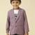 full sleeves blazer set with graphic printed t-shirt - purple