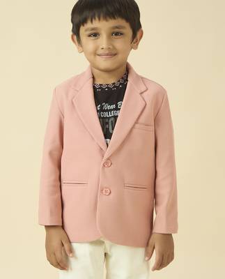 full sleeves blazer set with graphic printed t-shirt - baby pink 1