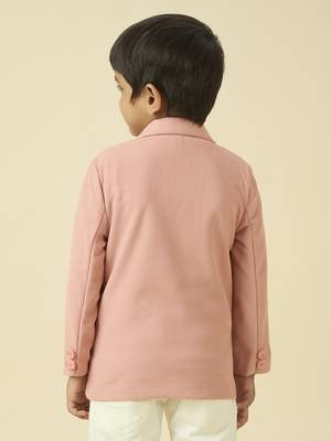 full sleeves blazer set with graphic printed t-shirt - baby pink 2