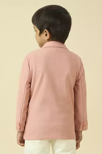 full sleeves blazer set with graphic printed t-shirt - baby pink