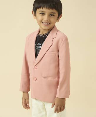 full sleeves blazer set with graphic printed t-shirt - baby pink 3