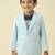 full sleeves blazer set with graphic printed t-shirt - blue