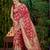 Manohari women's most trendy banarasi satin silk woven dark pink saree with heavy jacquard work saree with blouse piece