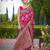 Manohari women's most trendy banarasi satin silk woven rani pink saree with heavy jacquard work saree with blouse piece