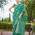 Manohari women's most trendy banarasi satin silk woven aqua green saree with heavy jacquard work saree with blouse piece