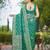 Manohari women's most trendy banarasi satin silk woven aqua green saree with heavy jacquard work saree with blouse piece