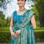 Manohari women's most trendy banarasi satin silk woven turquiose blue saree with jacquard work saree with blouse piece