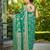 Manohari women's most trendy banarasi satin silk woven aqua green saree with heavy jacquard work saree with blouse piece