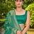 Manohari women's most trendy banarasi satin silk woven aqua green saree with heavy jacquard work saree with blouse piece