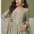 Light grey chinon silk embroidered sharara suit