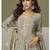 Light grey chinon silk embroidered sharara suit
