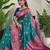 Green woven silk blend saree with blouse