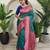 Green woven silk blend saree with blouse
