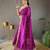 Wine embellished silk blend saree with blouse