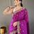Wine embellished silk blend saree with blouse