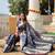 Black self design embellished silk blend saree with blouse