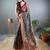 Green printed silk blend saree with blouse
