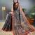 Green printed silk blend saree with blouse