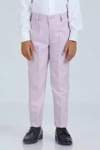 pleated collar suit set full sleeves blazer, shirt, pant and waist coat with bow tie - mauve