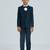 pleated collar suit set full sleeves blazer, shirt, pant and waist coat with bow tie - mauve