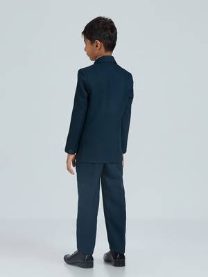 pleated collar suit set full sleeves blazer, shirt, pant and waist coat with bow tie - mauve 2