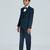 pleated collar suit set full sleeves blazer, shirt, pant and waist coat with bow tie - mauve