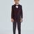 pleated collar suit set full sleeves blazer, shirt, pant and waist coat with bow tie - wine