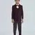 pleated collar suit set full sleeves blazer, shirt, pant and waist coat with bow tie - wine