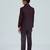 pleated collar suit set full sleeves blazer, shirt, pant and waist coat with bow tie - wine
